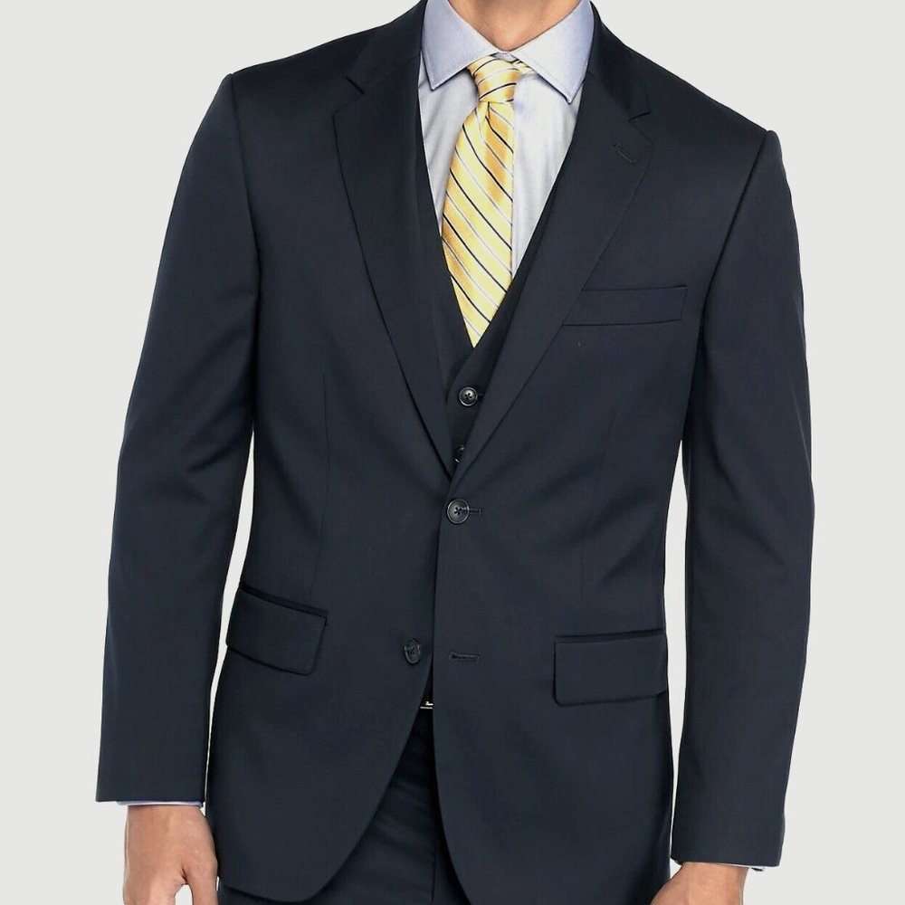 saddlebred big & tall navy stretch suit coat 46R